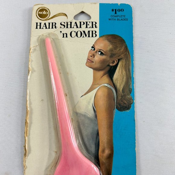 Vintage Solo Hair Shaper N Comb Trimmer Taper Comb Pink NO Blades Open Package
